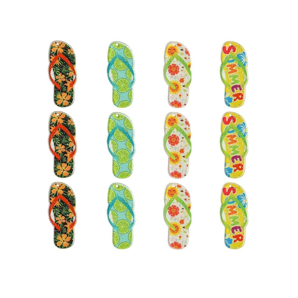 7679 20 pcs 4 Colors Acrylic Mini Flip Flop Charms for Jewelry Making